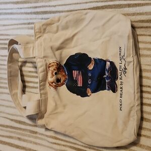 Polo Bear Ralph Lauren Canvas Tote Bag